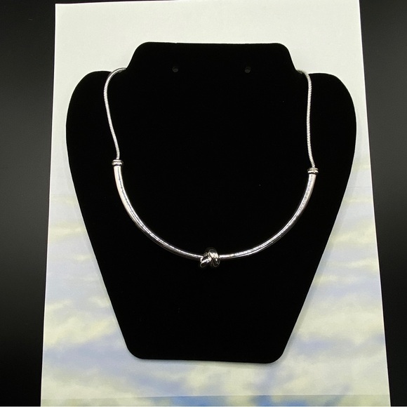 ALFANI Silver Tone Knot Collar Necklace - Picture 7 of 10